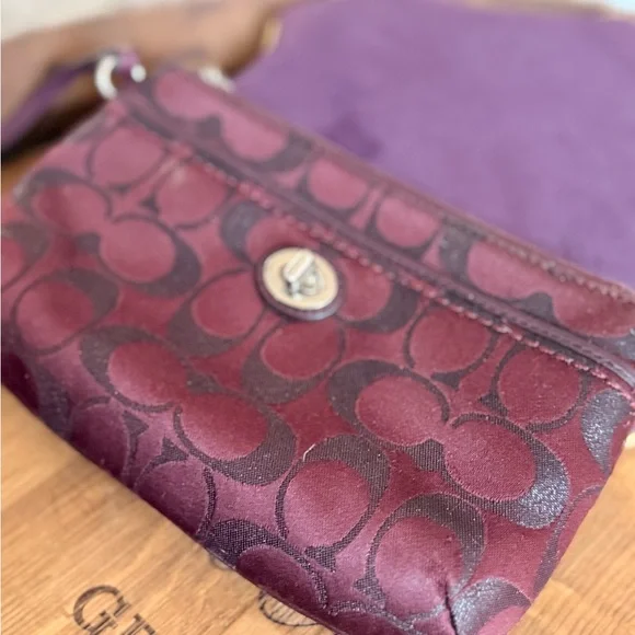 Coach  Burgundy Wristlet - Picture 2 of 6